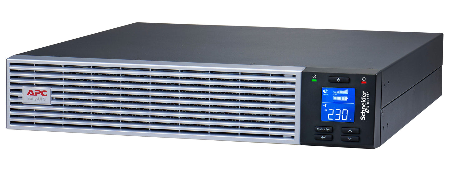 APC Easy UPS On-Line SRVL2KRI-IN - 2000VA/1800W |230V | 4 India 3-pin 6A + 1 Hard wire (1P+N+E) Outlets | Lithium-ion | Rack/Tower 2U | Intelligent Card Slot | Visual LCD and Audible Alarms | W/O rail kit | 3 years Warranty