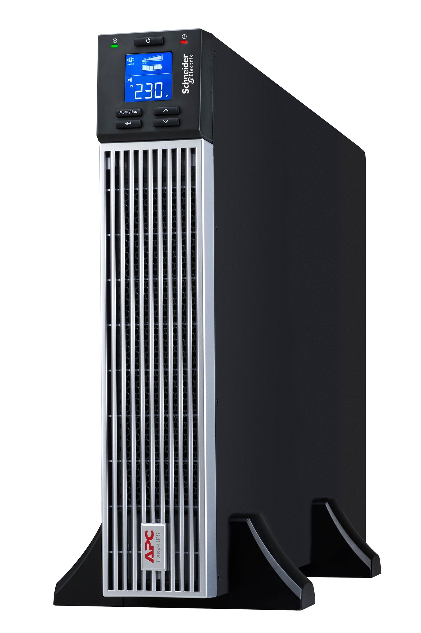 APC Easy UPS On-Line SRVL3KRI-IN- 3kVA | 230V | 4 India 3-pin 6A + 1 Hard wire 3-wire (1P+N+E) Outlets | Lithium-ion | Rack/Tower 2U | Intelligent Card Slot | Visual LCD and Audible Alarms | W/O rail kit | 3 years Warranty