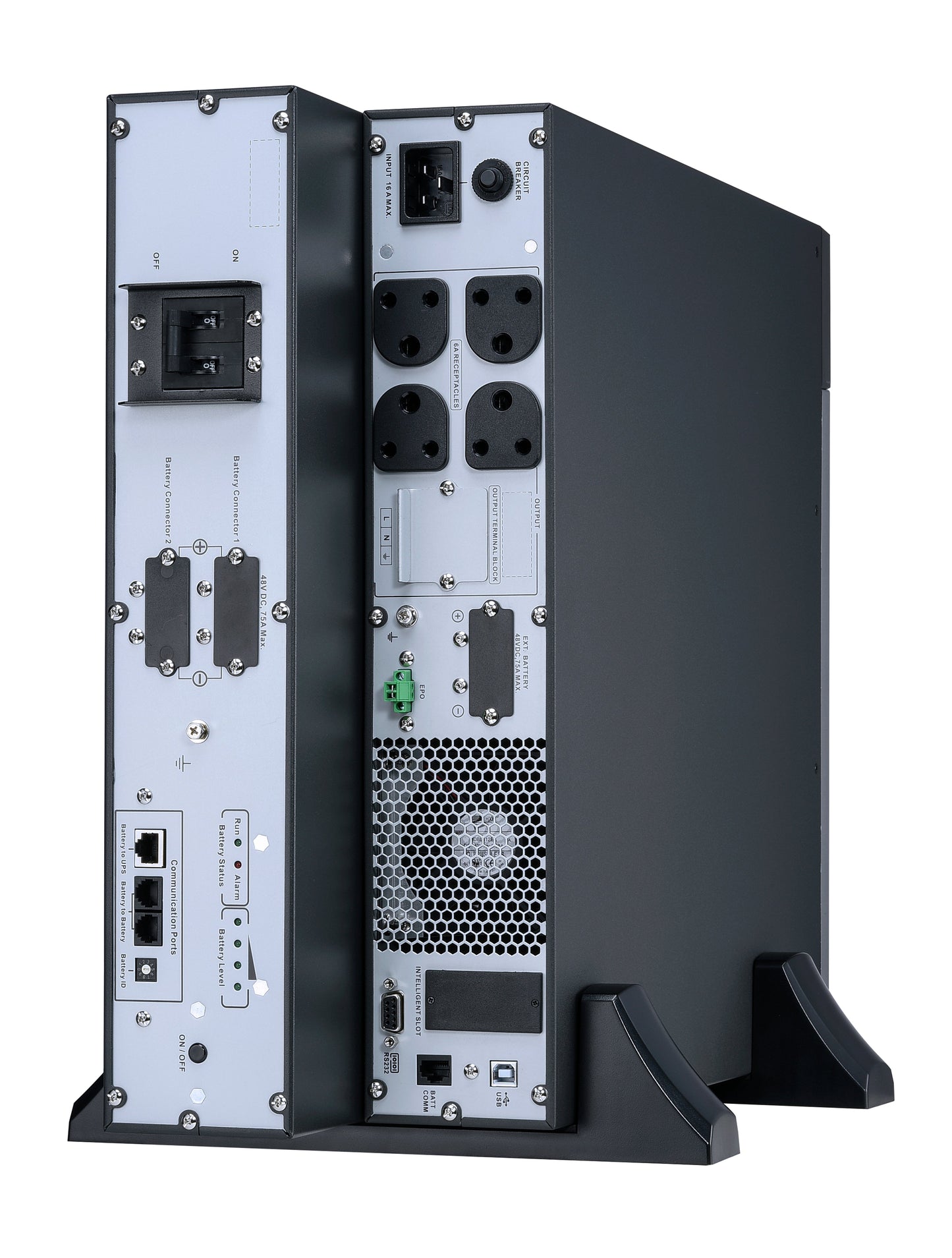 APC Easy UPS On-Line SRVL3KRIL-IN - 3000VA/ 2700W | 230V | 4 India 3-pin 6A +1 Hard wire (1P+N+E) Outlets | Lithium-ion | Rack/Tower 4U | Intelligent Card Slot | Visual LCD and Audible Alarms | Extended runtime,W/O rail kit | 3 years Warranty on UPS