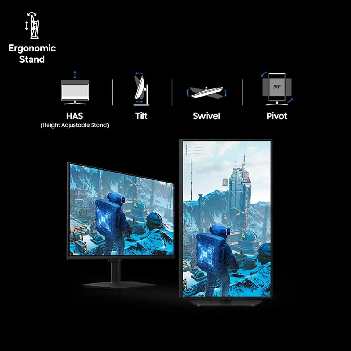 Samsung 25 Inch LS25HG400EW Gaming Monitor, Full HD Display, High Refresh Rate, AMD FreeSync, HDMI