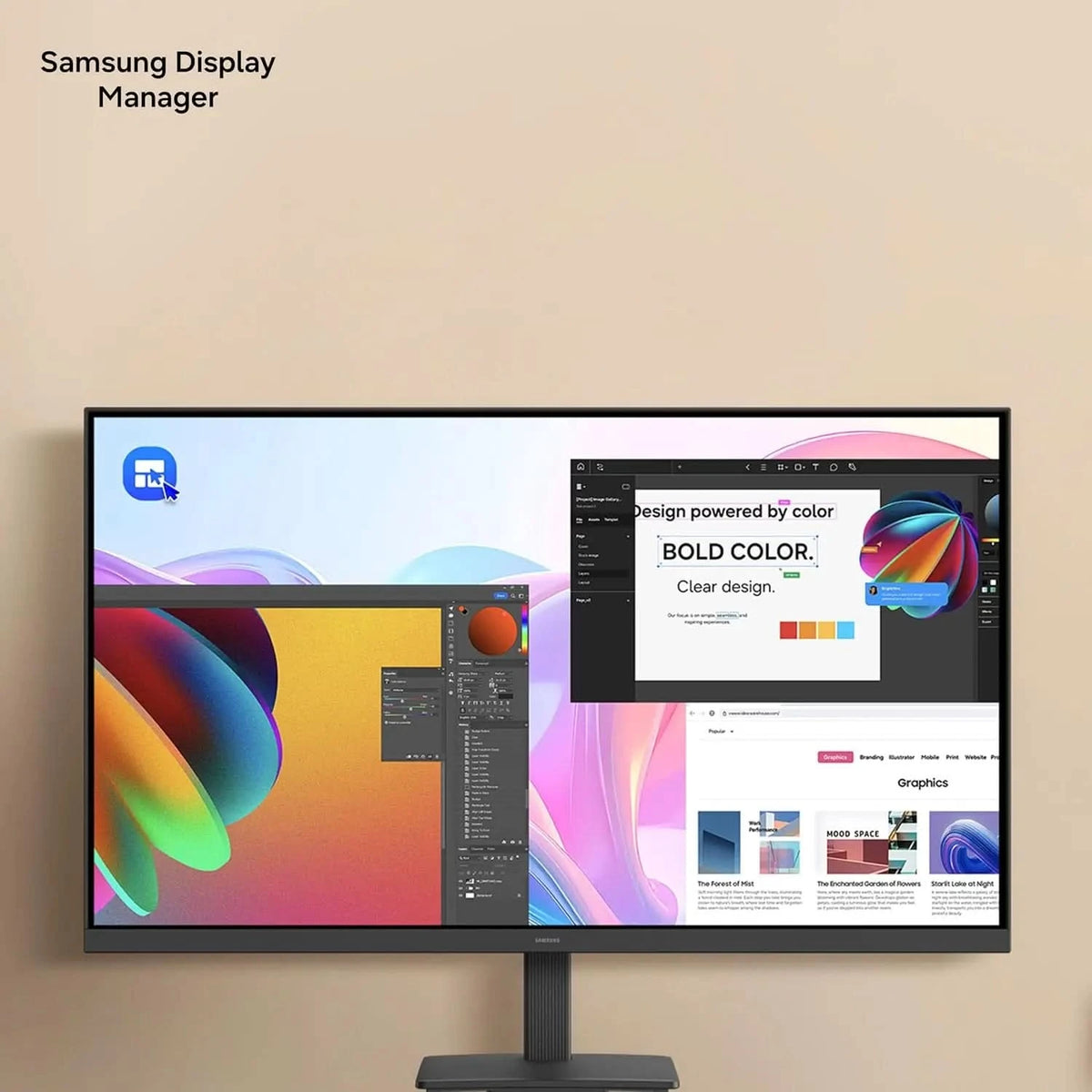 Samsung 27 Inch Monitor, QHD Resolution, HDMI, DisplayPort, LS27H700EAWXXL