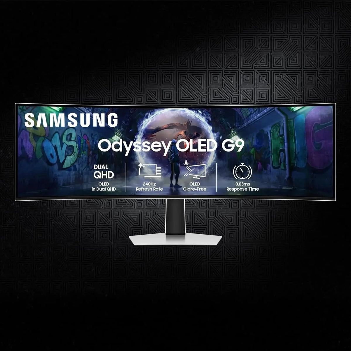 Samsung 49 Inch Odyssey OLED G9 Curved Gaming Monitor, Dual QHD, 240Hz, 0.03ms GTG, OLED Glare Free, AMD FreeSync Premium Pro, LS49DG930SWXXL