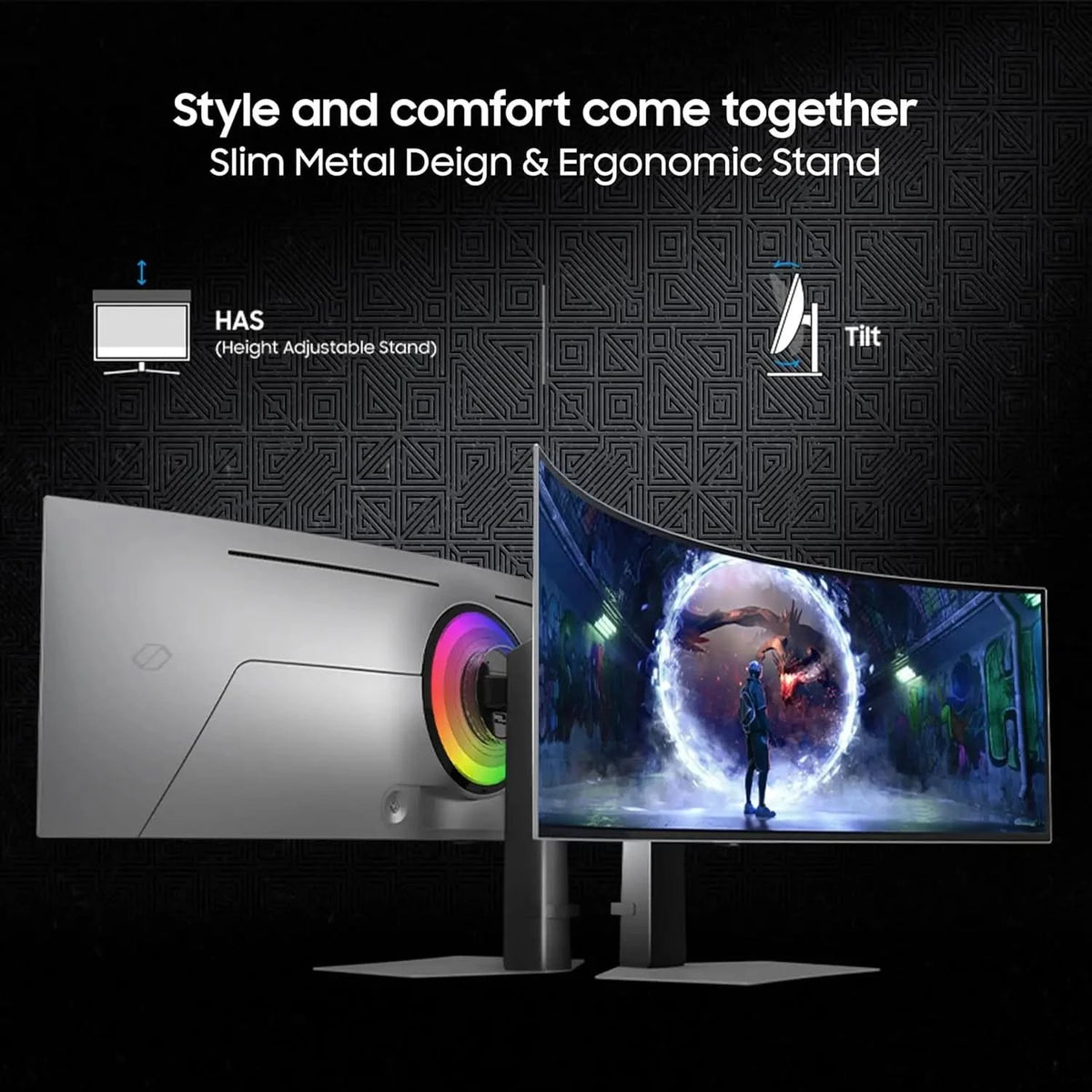 Samsung 49 Inch Odyssey OLED G9 Curved Gaming Monitor, Dual QHD, 240Hz, 0.03ms GTG, OLED Glare Free, AMD FreeSync Premium Pro, LS49DG930SWXXL