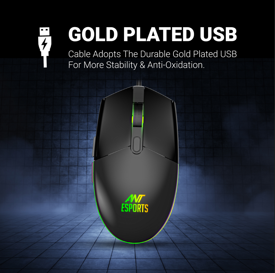 ANT ESPORTS KM1650 RGB MEMBRANE WIRED GAMING KEYBOARD & RGB MOUSE COMBO -BLACK (R-41183733)