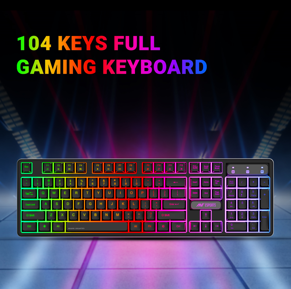 ANT ESPORTS KM1650 RGB MEMBRANE WIRED GAMING KEYBOARD & RGB MOUSE COMBO -BLACK (R-41183733)