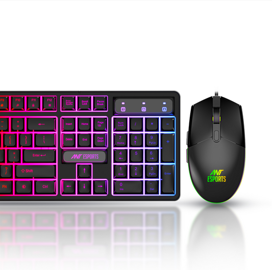 Ant Esports KM1650 RGB Membrane Wired Gaming Keyboard & RGB Mouse Combo -Black (R-41183733)