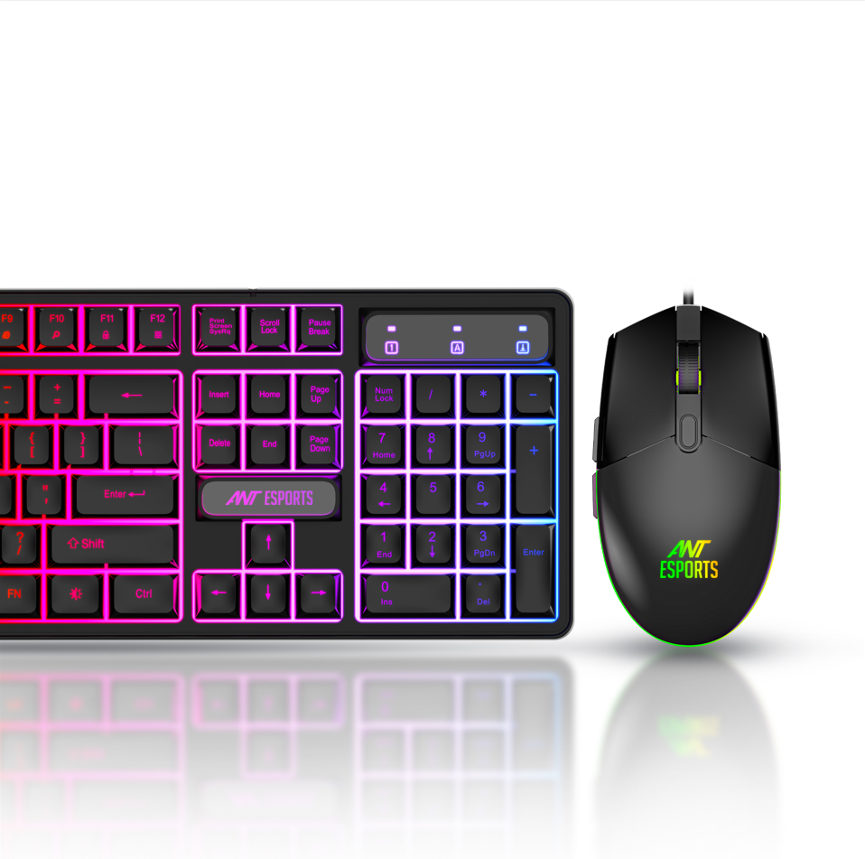 ANT ESPORTS KM1650 RGB MEMBRANE WIRED GAMING KEYBOARD & RGB MOUSE COMBO -BLACK (R-41183733)