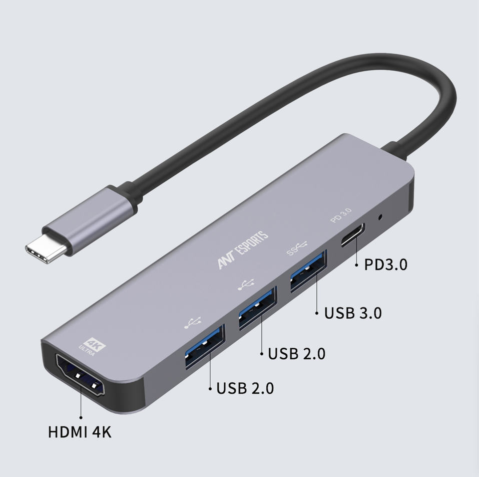 ANT ESPORTS 5-IN-1 MULTIFUNCTIONAL DOCKING STATION ( AEC510 )