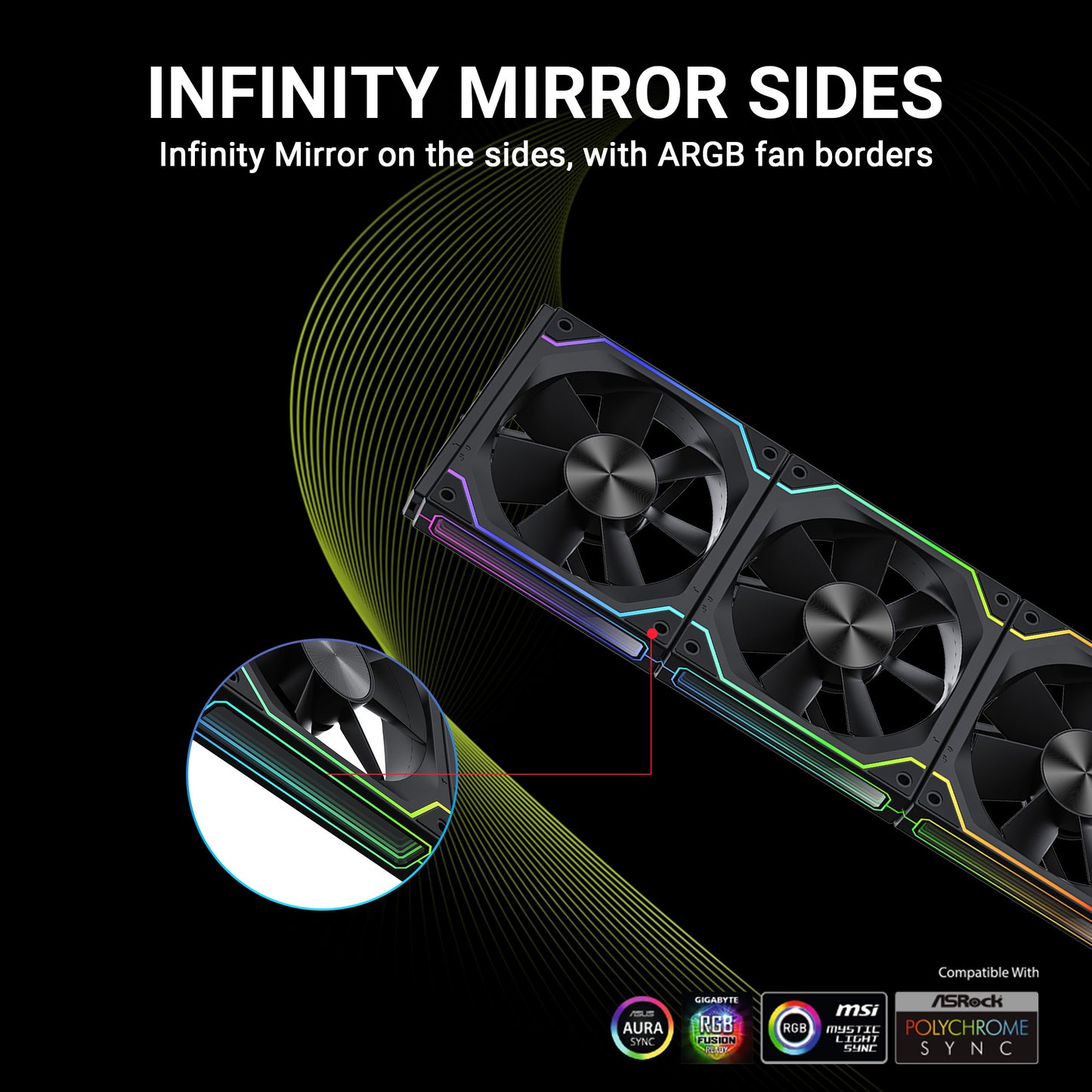 ANT ESPORTS SHIFTFLOW 120MM 3 IN 1 ARGB CASE FAN KIT BLACK