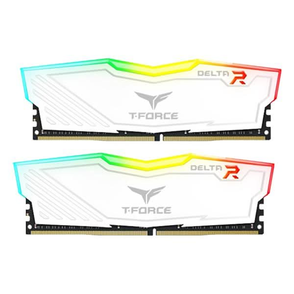 TEAMGROUP T-FORCE DELTA RGB 16GB (8GBX2) DDR4 3200MHZ DESKTOP RAM (WHITE)