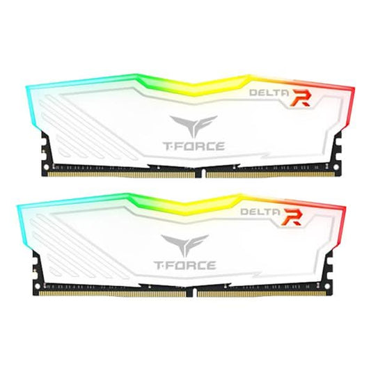 TEAMGROUP T-FORCE DELTA RGB 16GB (8GBX2) DDR4 3200MHZ DESKTOP RAM (WHITE)