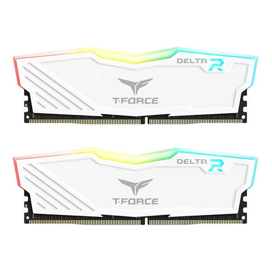 TEAMGROUP T-FORCE DELTA RGB 32GB (16GBX2) DDR4 3200MHZ DESKTOP RAM (WHITE)