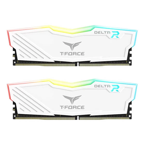 TEAMGROUP T-FORCE DELTA RGB 32GB (16GBX2) DDR4 3600MHZ DESKTOP RAM (WHITE)