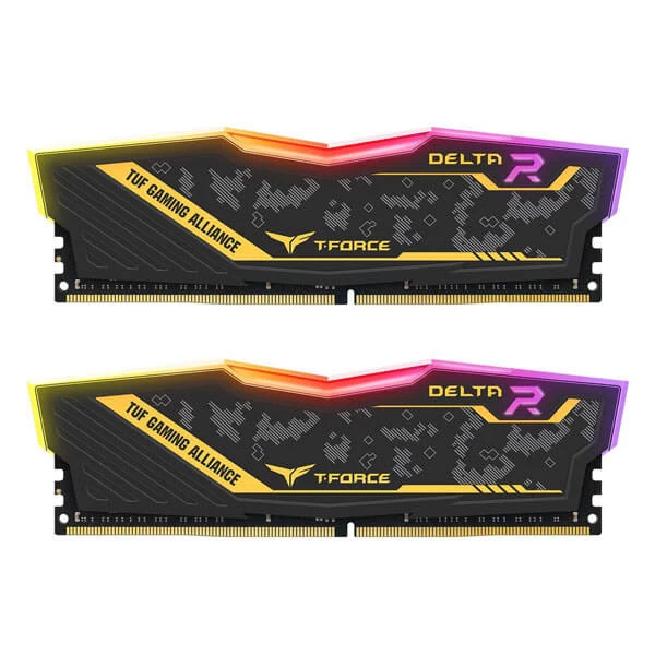 TEAMGROUP T-FORCE DELTA TUF GAMING ALLIANCE RGB 16GB (8GBX2) DDR4 3200MHZ DESKTOP RAM (BLACK)