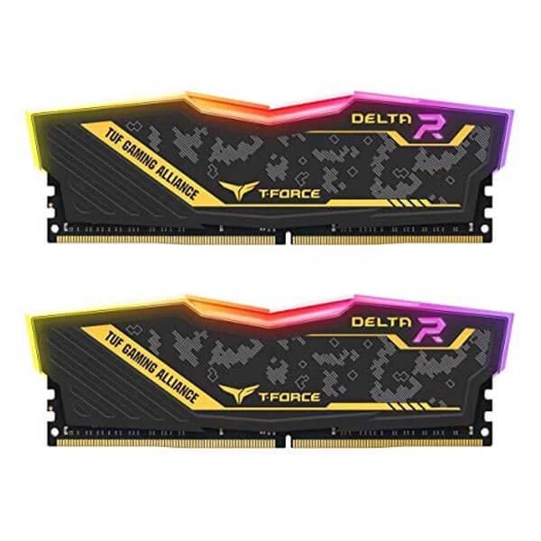 TEAMGROUP T-FORCE DELTA RGB TUF 32GB (16GBX2) DDR4 3200MHZ YELLOW DESKTOP RAM