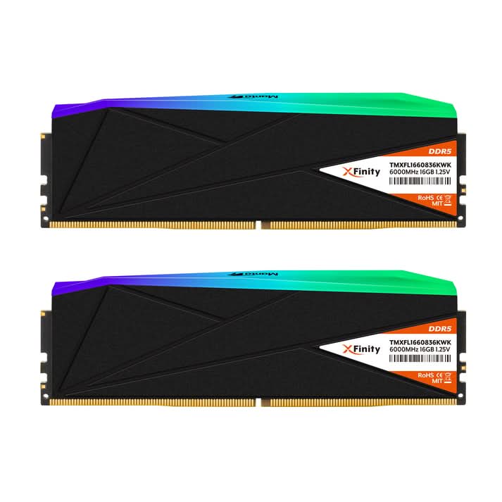 V-COLOR Manta XFinity RGB 32GB (16x2) DDR5 6000MHz Gaming Memory, 16GB x2, CL30, Intel XMP & AMD EXPO, Black