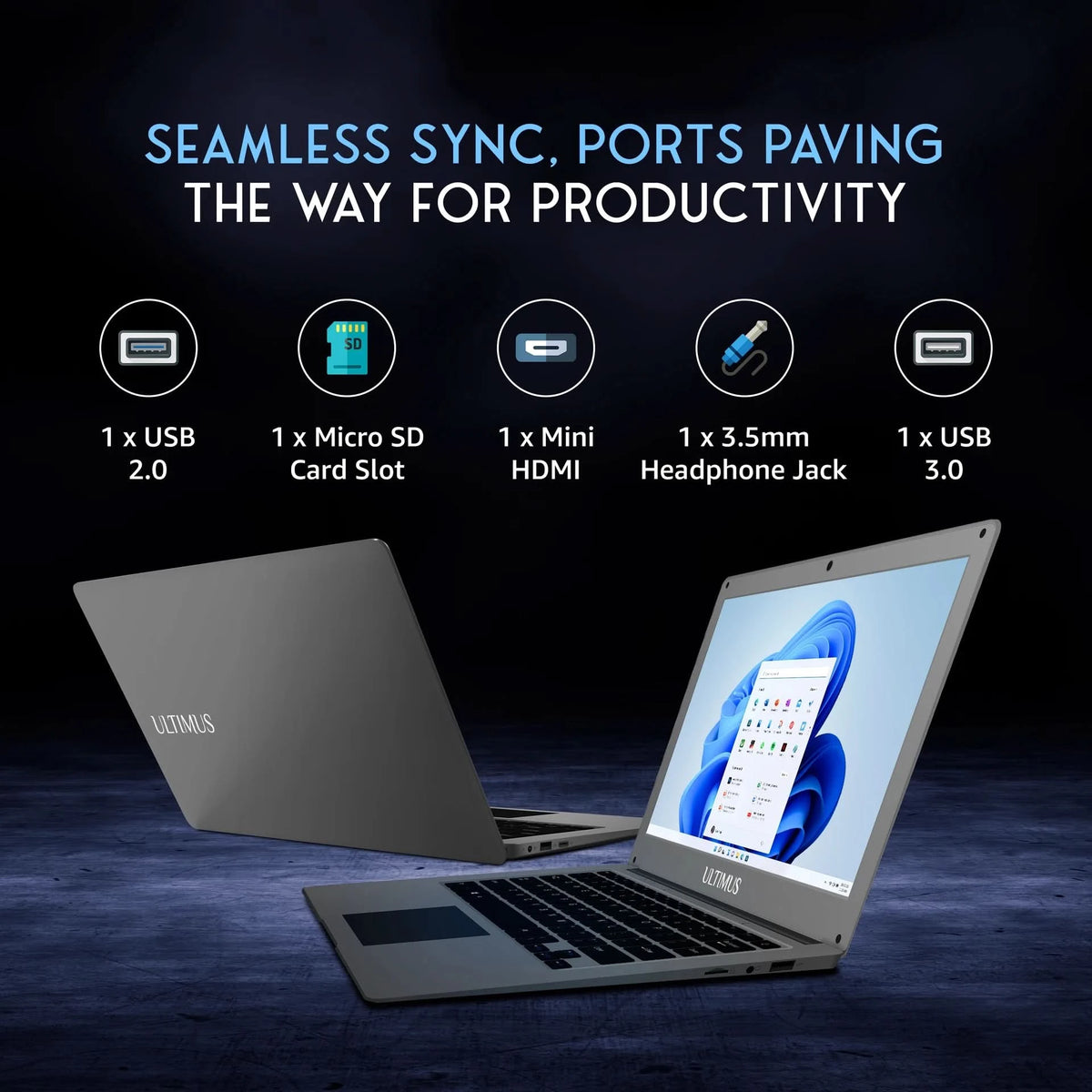 Ultimus Pro Intel Celeron Dual Core N4020 - (4 GB/128 GB EMMC Storage/Windows 11 Home) NU14U4INC43BN-SG Thin and Light Laptop (14.1 Inch, Space Grey)