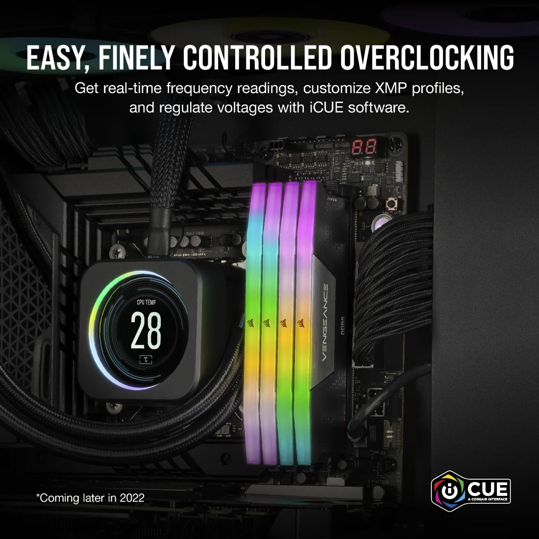 CORSAIR VENGEANCE-CMH96GX5M2B6400C32- RGB DDR5 96GB (2X48GB) DDR5 6400 CL32-40-40-84 1.4V STD PMIC INTEL XMP MEMORY - BLACK