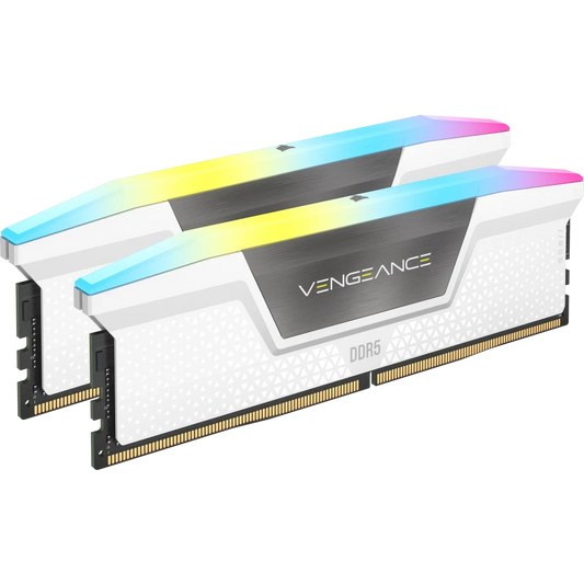 Corsair Vengeance RGB White 32GB (16GB x 2) 6000MHz DDR5 RAM CMH32GX5M2E6000Z36W
