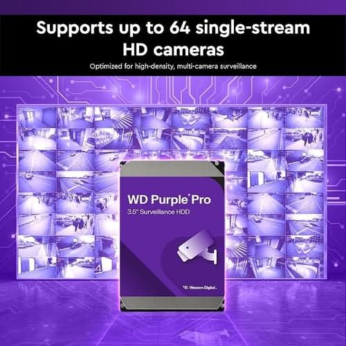 Western Digital 26TB WD Purple Pro Surveillance Internal Hard Drive HDD - SATA 6 Gb/s, 512 MB Cache, 3.5" - WD260PURP