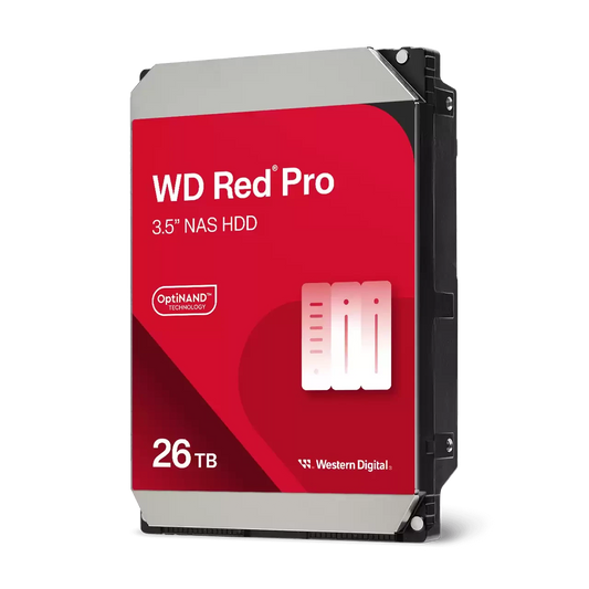 Western Digital 26TB WD Red Pro NAS Internal Hard Drive HDD - 7200 RPM, SATA 6 Gb/s, CMR, 512 MB Cache, 3.5" - WD260KFGX