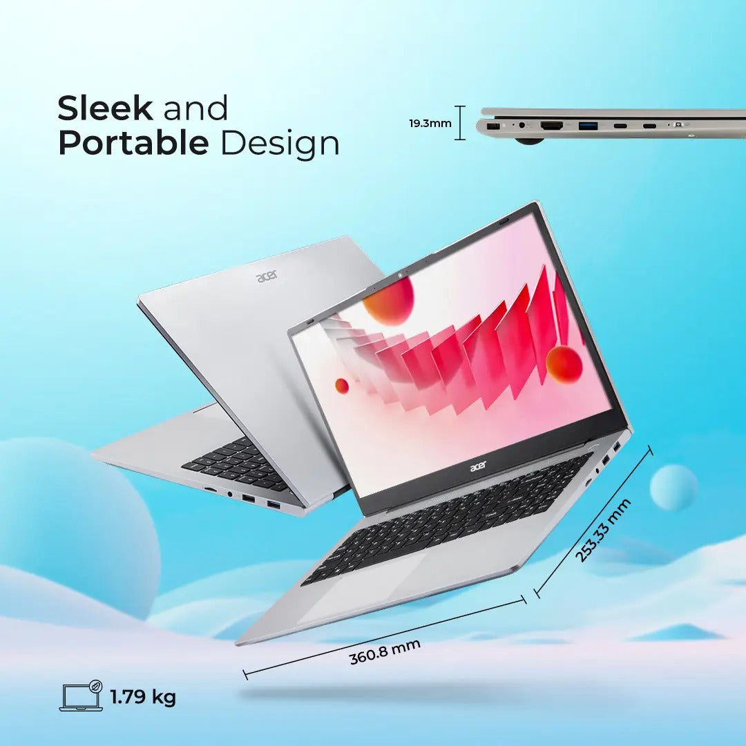 Acer Aspire 3, 13th Gen, Intel Core i5-1334U Processor Laptop 15.6" FHD LED-Backlit IPS Display (16GB RAM/512GB SSD/Intel Graphics/Win11Home) A324-53 Silver 1.79KG