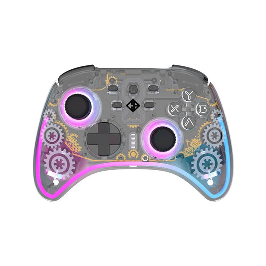 Cosmic Byte Stellaris Tri-Mode Wireless-Bluetooth-Wired Controller for PC, iOS, Android, Hall effect Trigger, Upgraded 1000Hz Polling Rate, TMR Joystick Transparent