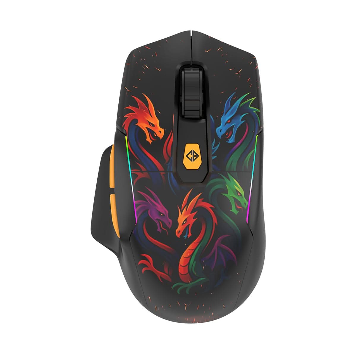 Cosmic Byte Helios Tri-Mode Mouse with Software Support, 1000Hz Polling Rate Dragon Edition Black