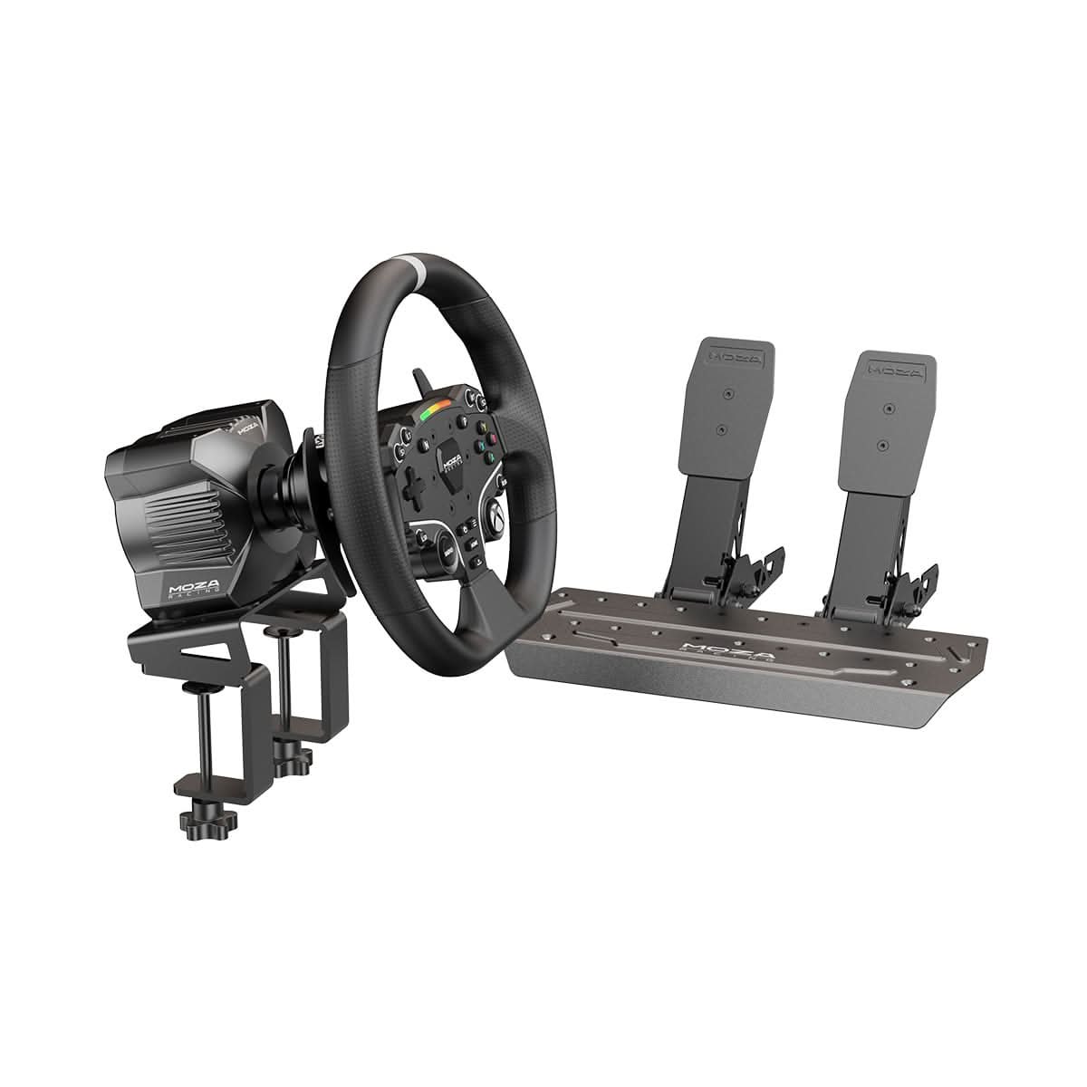MOZA New R3 Racing Bundle for PC, 3.9Nm Direct Drive Wheelbase, ES Lite Steering Wheel, SR-P Lite Pedals, Table Clamp
