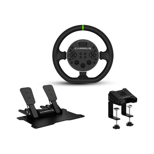 COSMIC BYTE CAMMUS DIRECT DRIVE WHEEL BUNDLE- C5 STEERING WHEEL, CP5 PEDALS, CS5 DESK CLAMP