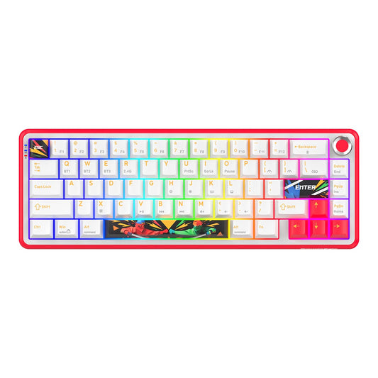 Cosmic Byte Arcturus 65 Tri-Mode Gasket Mechanical Keyboard - White Red
