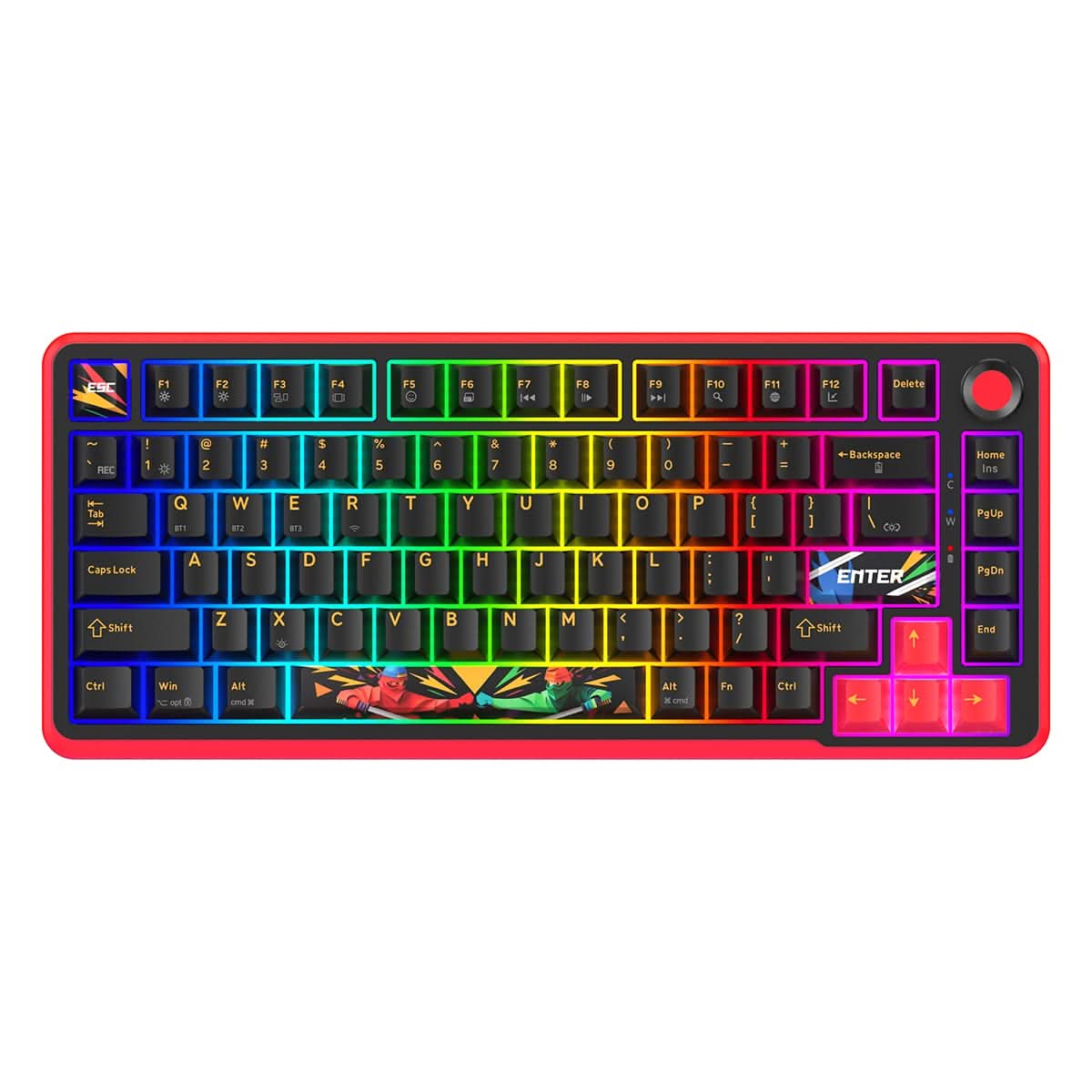 Cosmic Byte Arcturus 75% Tri-Mode Gasket Mechanical Keyboard – Black Red