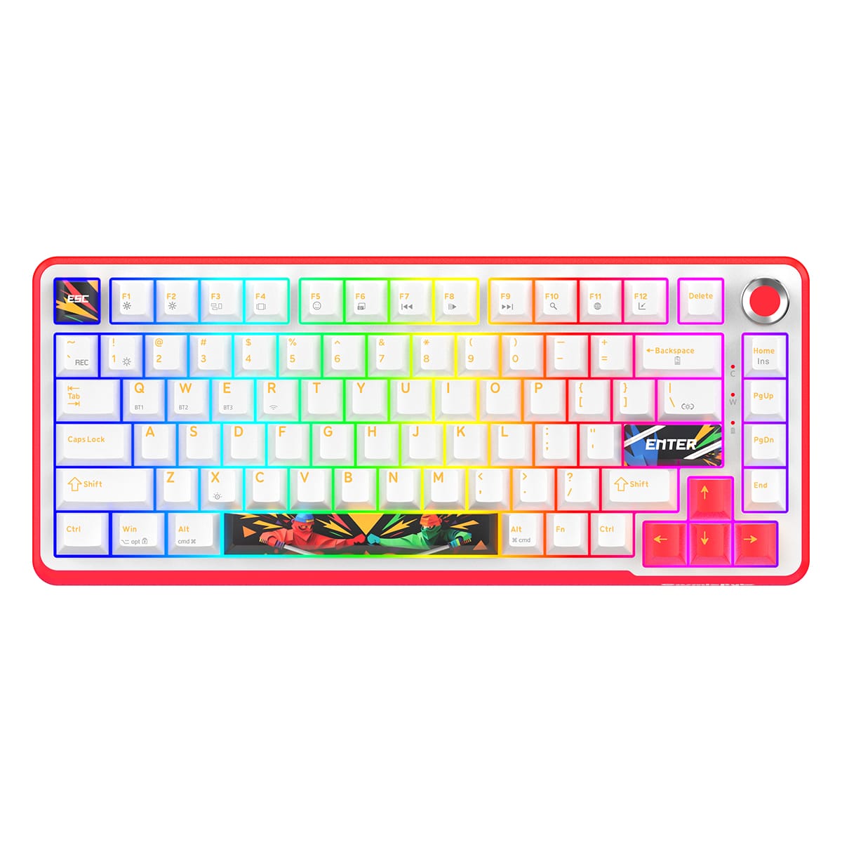 Cosmic Byte Arcturus 75% Tri-Mode Gasket Mechanical Keyboard – White Red