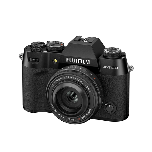 FUJIFILM X-T50 MIRRORLESS CAMERA WITH XF27MMF2.8 II BLACK