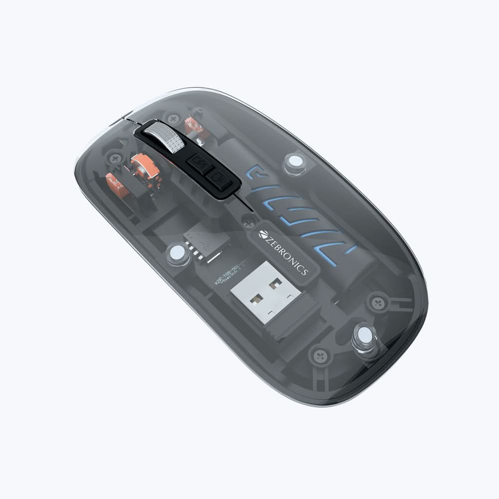 ZEBRONICS Sheer Rechargeable Wireless Mouse (Blue)