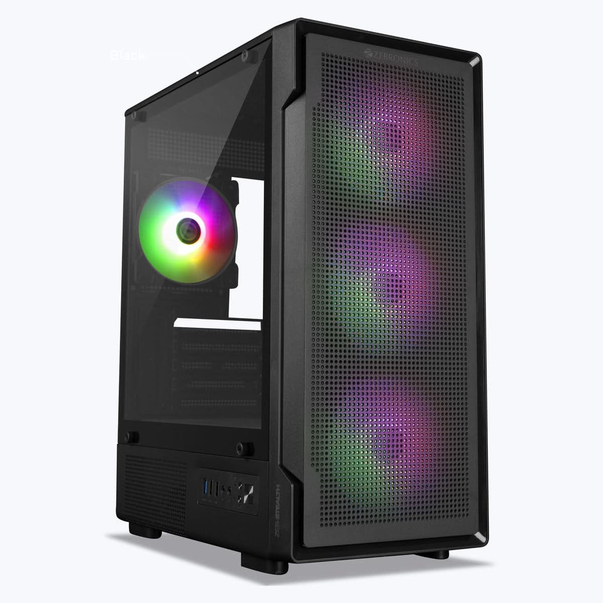 ZEBRONICS Stealth ARGB MATX Mini Tower Cabinet (Black)