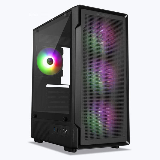 ZEBRONICS Stealth ARGB MATX Mini Tower Cabinet (Black)