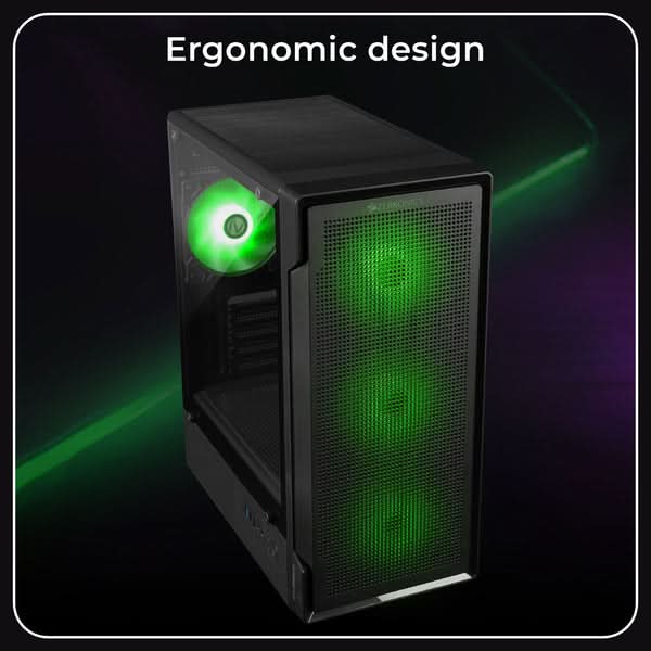 ZEBRONICS Stealth ARGB MATX Mini Tower Cabinet (Black)