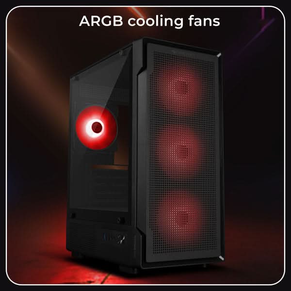 ZEBRONICS Stealth ARGB MATX Mini Tower Cabinet (Black)