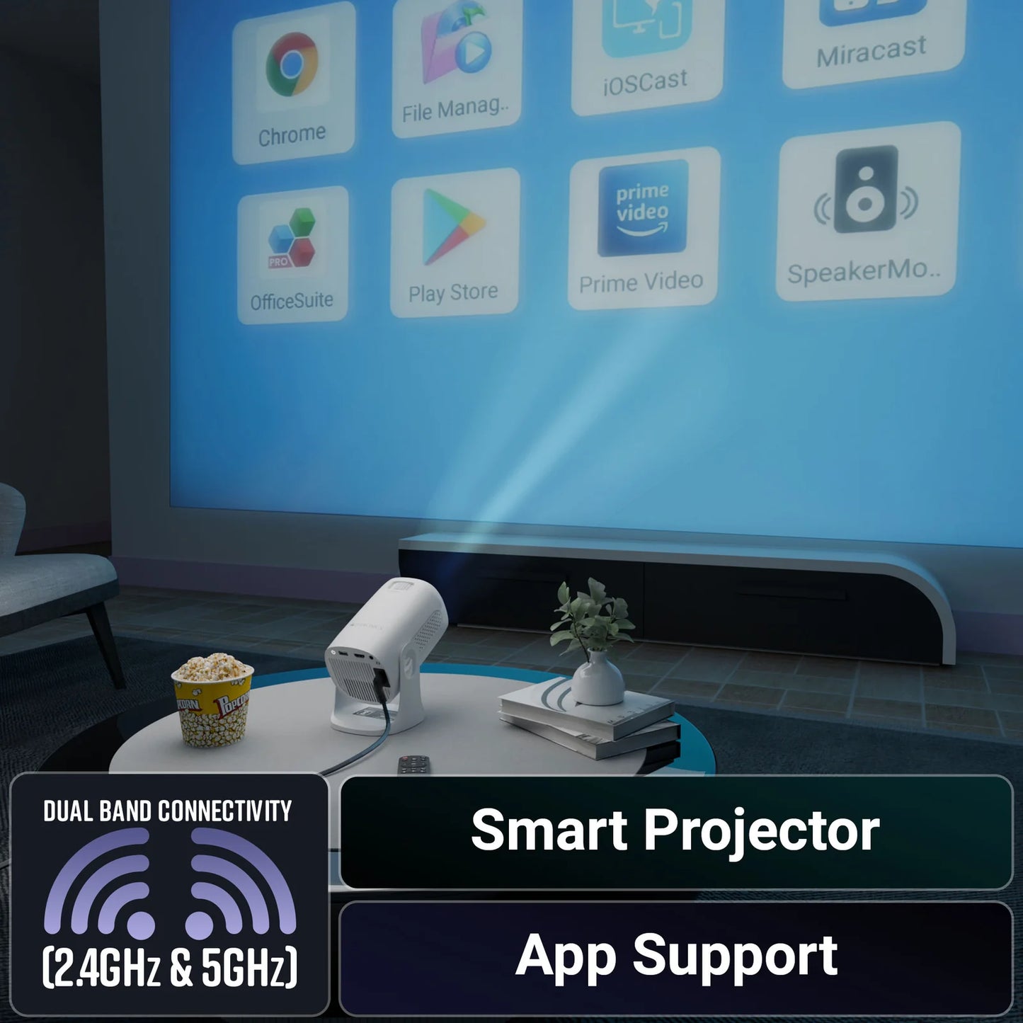 Zebronics Zeb Pixaplay 72 FHD 1080p 4000 Lumens 30,000h Lifelong LED Lamp Projector