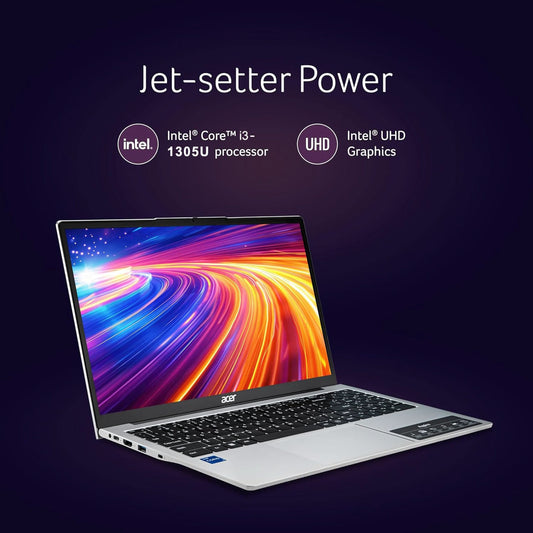 Acer Aspire 3 A325-53 Laptop, Intel Core i3-1305U, 8GB RAM, 512GB SSD, 15.6 Inch FHD Display, Windows 11 Home, MS Office