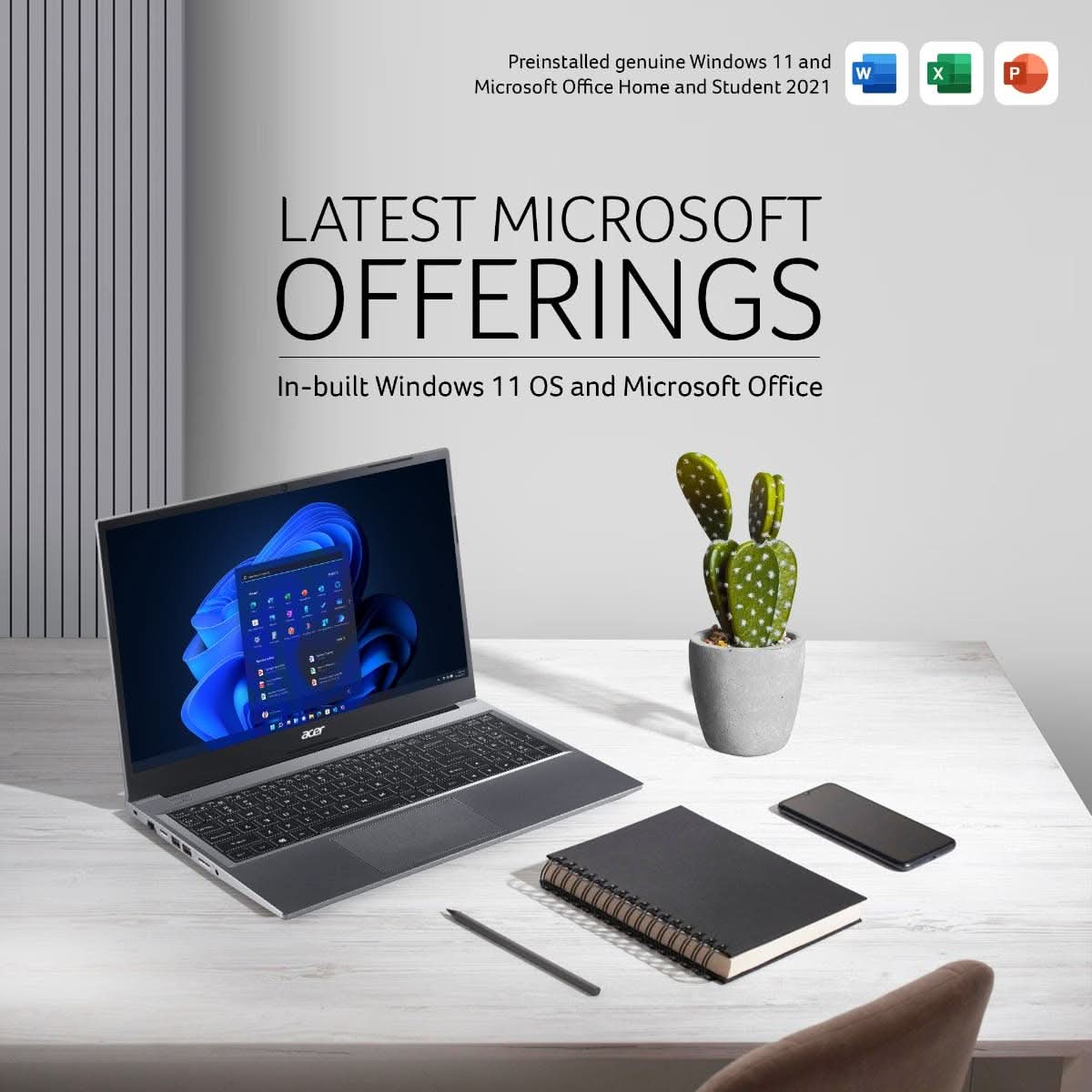 Acer, Aspire Lite, AMD Ryzen 3 5300U processor, 8 GB RAM, 512 GB SSD, Full HD IPS, 15.6 Inch, Windows 11 Home, MS Office, Steel Gray, AL15-41, UN.31ZSI.06W