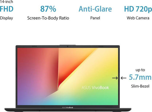 ASUS VIVOBOOK 14 INTEL CORE I5 10TH GEN 10210U - (8 GB/1 TB HDD/256 GB SSD/WINDOWS 10 HOME) X412FA-EK512T THIN AND LIGHT LAPTOP  (14 INCH, SLATE GREY, 1.50 KG)