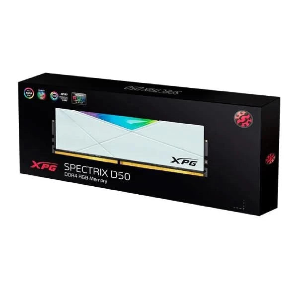 XPG 16GB D4 3200MHZ SW50 RGB DESKTOP RAM WHITE AX4U320016G16A-SW50