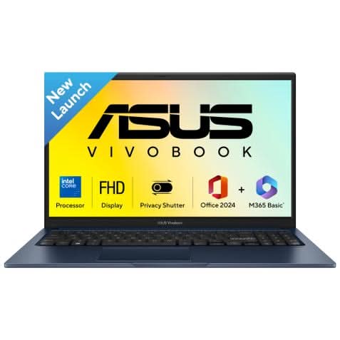 ASUS Vivobook 15 X1504VAP-IN012WS, Intel Core 5 120U, 8GB RAM, 512GB SSD, Intel Graphics, 15.6 inch FHD, Windows 11 Home, Office Home 2024, M365 Basic-1 Year Validity, Student Laptop, 1 Year(s) Warranty, Silver