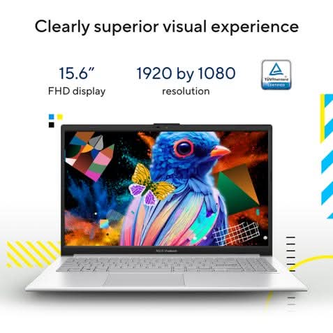 ASUS Vivobook Go 15 E1504FA-IN2816WS, Ryzen 5 40, 16GB, 512GB SSD, AMD Radeon Graphics, 15.6 inch FHD, Windows 11 Home, Office Home 2024 with M365 Basic, 1 Year, Black