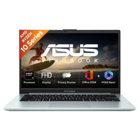 ASUS Vivobook Go 15 E1504FA-BQ2117WS, AMD Ryzen 3 30, 8GB, 512GB, AMD Radeon Graphics, 15.6 inch FHD screen, Windows 11 Home, Office Home 2024, M365 Basic - 1 Year Validity, Student Laptop, 1 Year(s) Warranty, Green