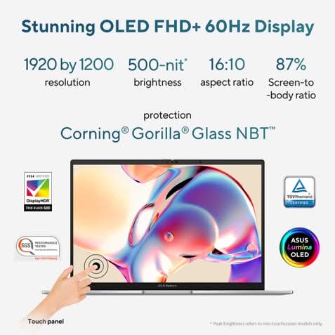 ASUS Zenbook 14 UX3405CA-QL1507WS, Intel Core Ultra 5 225H, 16GB RAM, 512GB SSD, Intel Arc Graphics, 14 inch OLED Touch FHD+, Windows 11 Home, Office Home 2024, M365 Basic-1 Year Validity, Thin and Light AI Laptop, 1 Year(s) Warranty, Grey