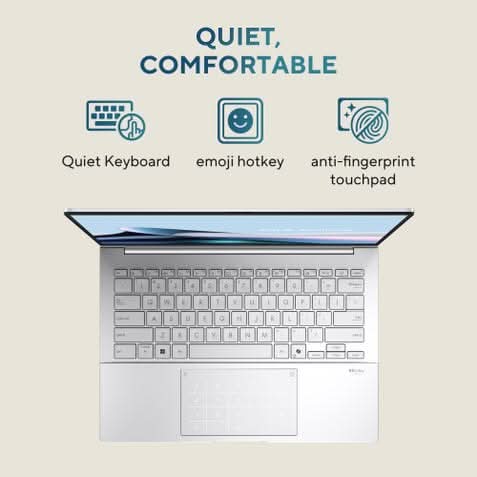ASUS Zenbook 14 UX3405CA-QL1507WS, Intel Core Ultra 5 225H, 16GB RAM, 512GB SSD, Intel Arc Graphics, 14 inch OLED Touch FHD+, Windows 11 Home, Office Home 2024, M365 Basic-1 Year Validity, Thin and Light AI Laptop, 1 Year(s) Warranty, Grey