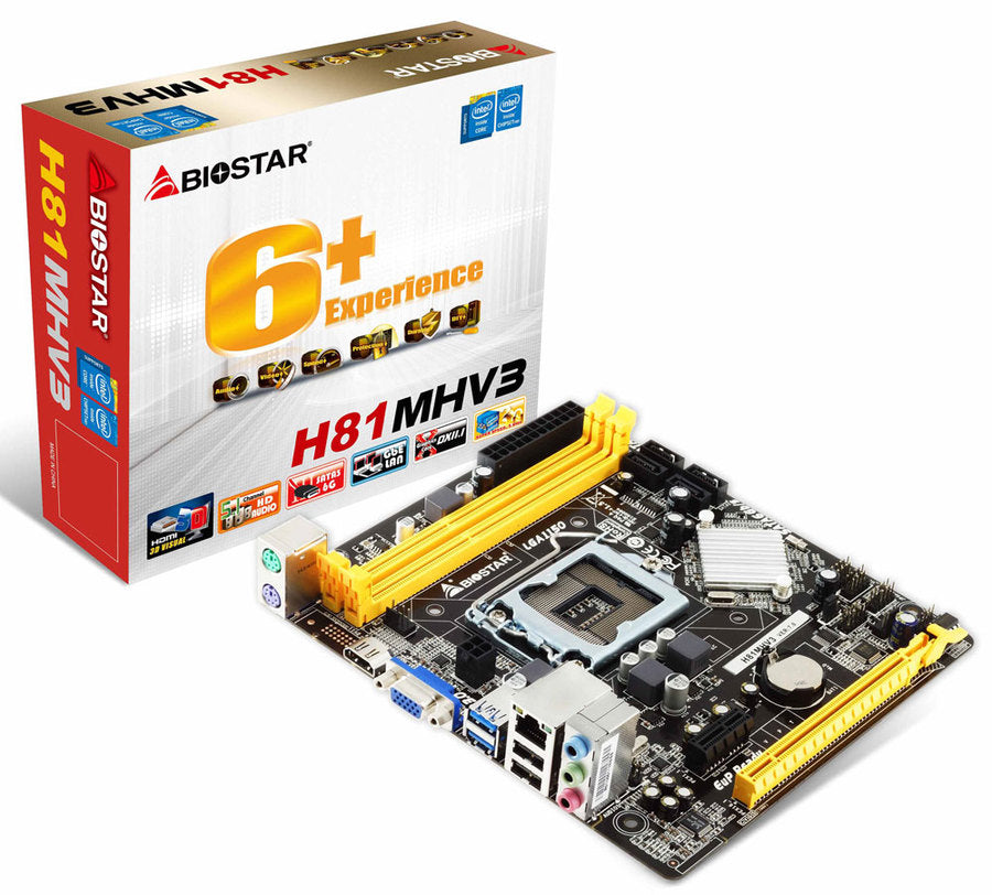 BIOSTAR H81MHV3 INTEL LGA1150 MOTHERBOARD